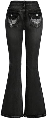 WDIRARA Women's Y2K Grunge Raw Trim Flare Jeans Vintage Punk